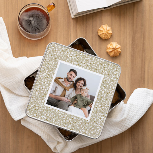 Metalen doos Objecten Vierkant Kerstmotieven foto