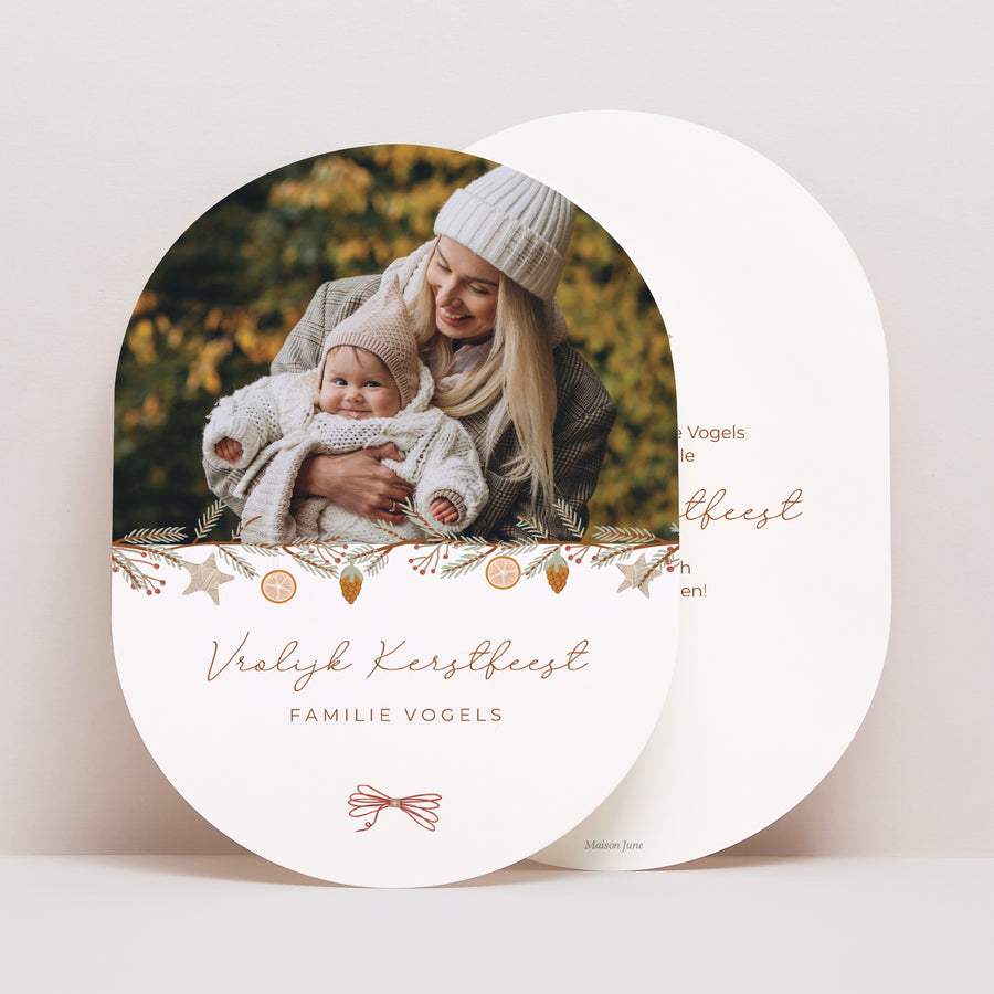 Kerstkaart Eindejaar Ovaal Winterslinger foto