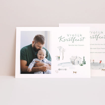 Kerstkaart Eindejaar Landschap Winterchalet foto N° 1