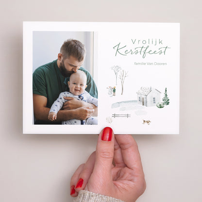 Kerstkaart Eindejaar Landschap Winterchalet foto N° 3