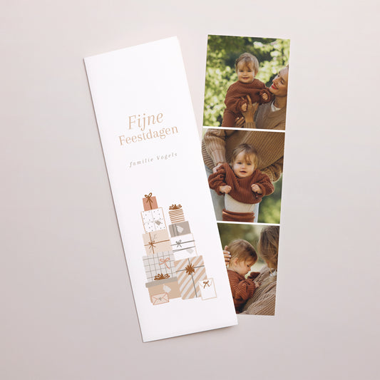 Kerstkaart Eindejaar Fotocabine bladwijzer foto