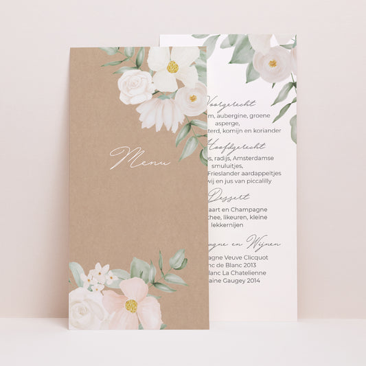 Menukaart Huwelijk Panoramisch portret Romantiek II foto