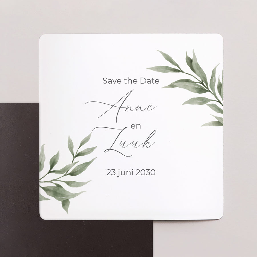 Save the date kaart Huwelijk Set van 9, magnetisch. Plant parade foto