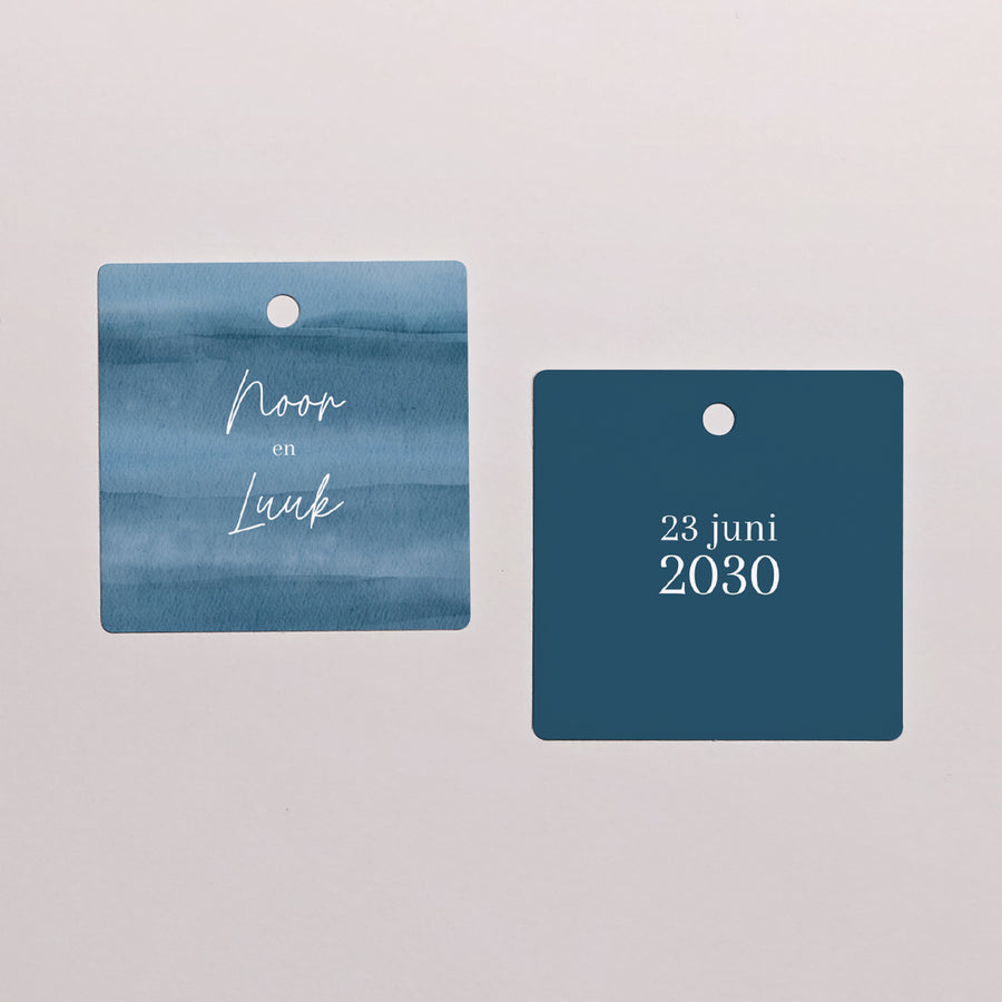 Cadeaulabel Huwelijk Vierkant foto