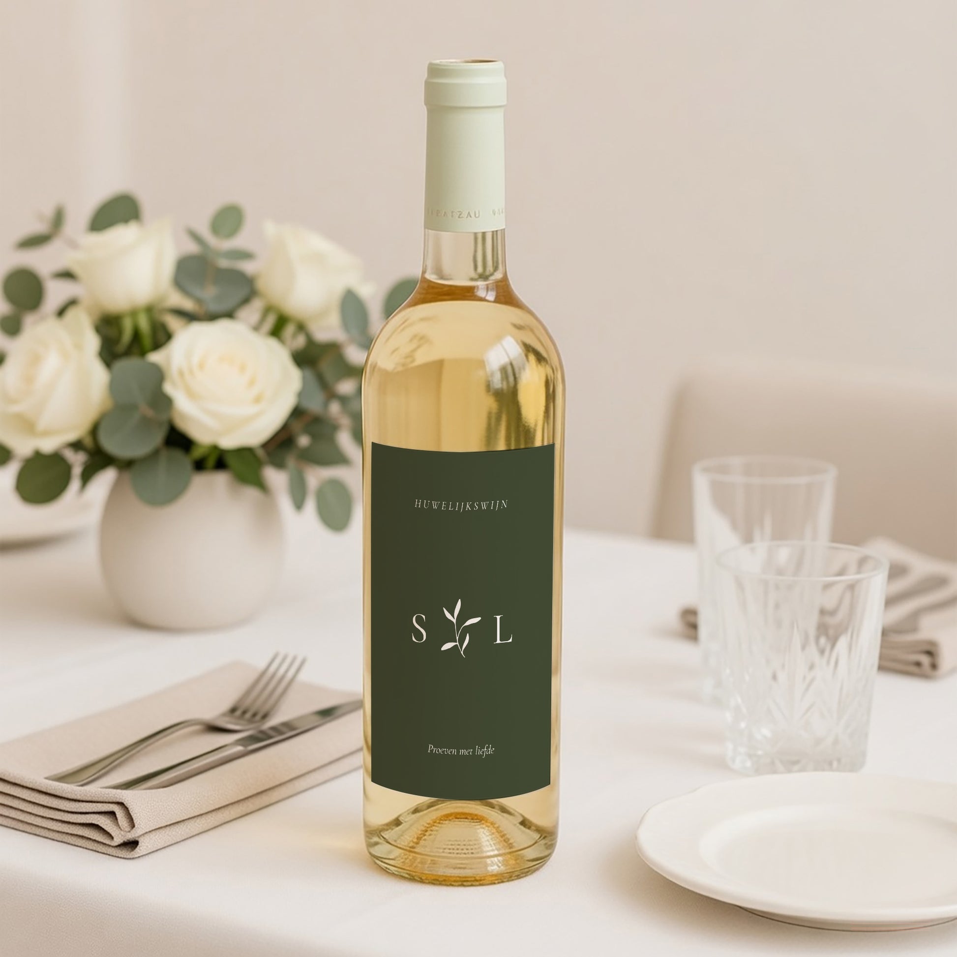 Flesetiket Huwelijk Portret Romantische draad III foto N° 2