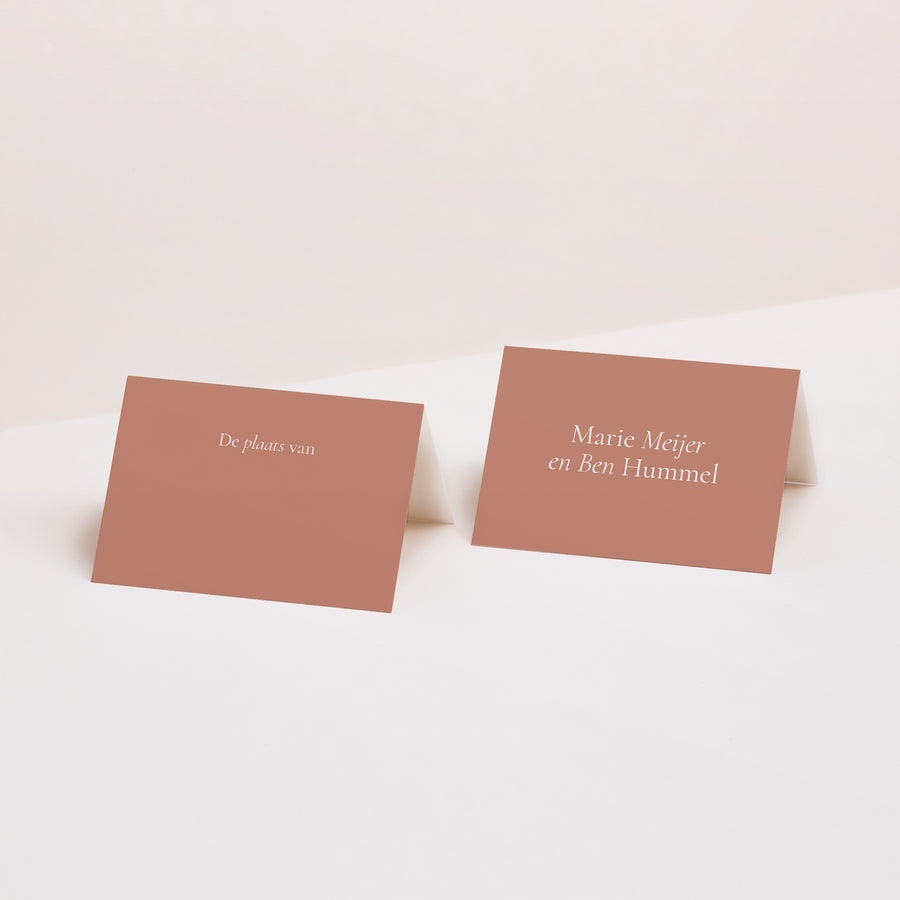 Naamkaartjes Huwelijk 2 luiken Elegante typografie II foto