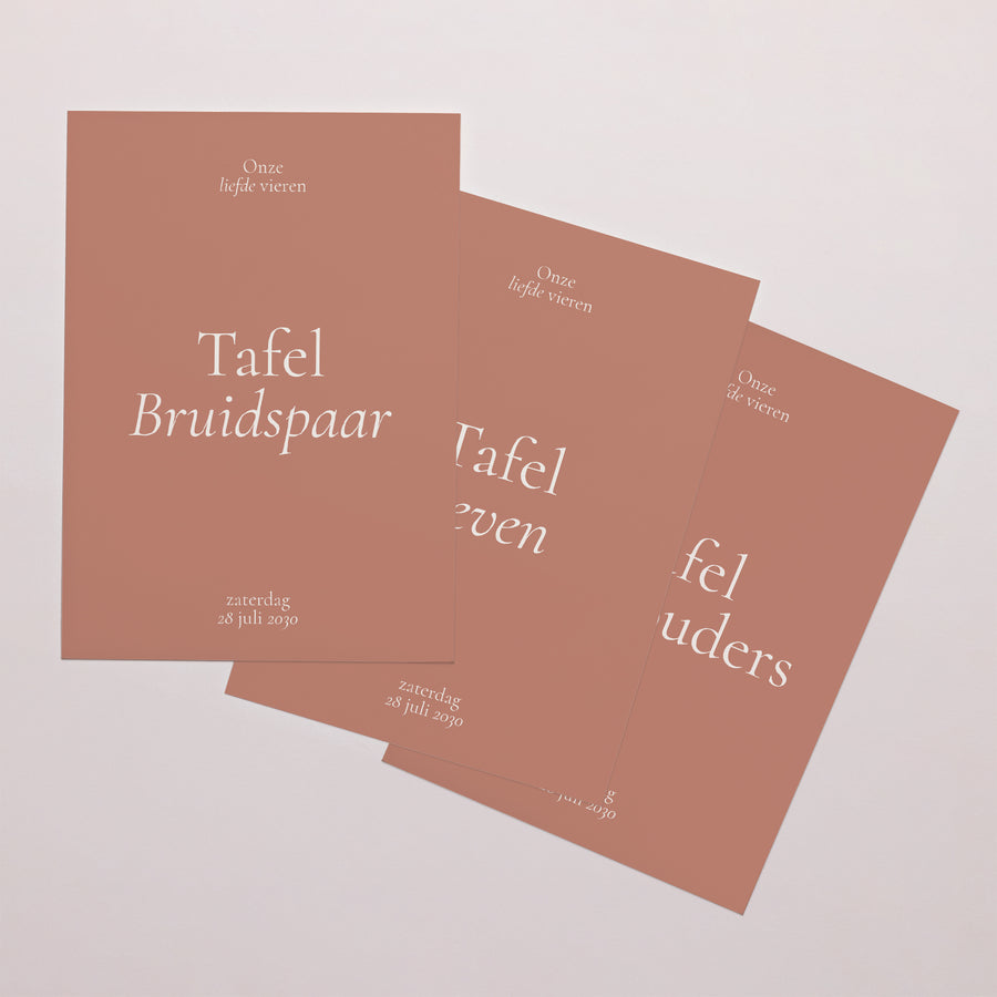 Tafelnummers Huwelijk Rechthoek Elegante typografie II foto