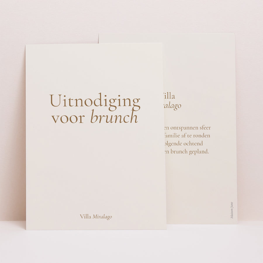 Uitnodigingen Huwelijk Portret Elegante typografie II foto