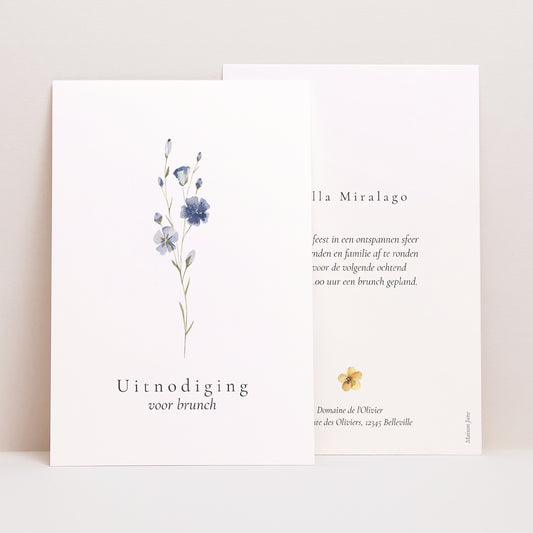 Uitnodigingen Huwelijk Portret Bloemenkrans in landelijke stijl foto