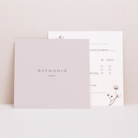 RSVP kaart Huwelijk Vierkant foto