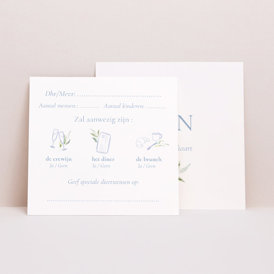 RSVP kaart Huwelijk Vierkant Vintage embleem foto