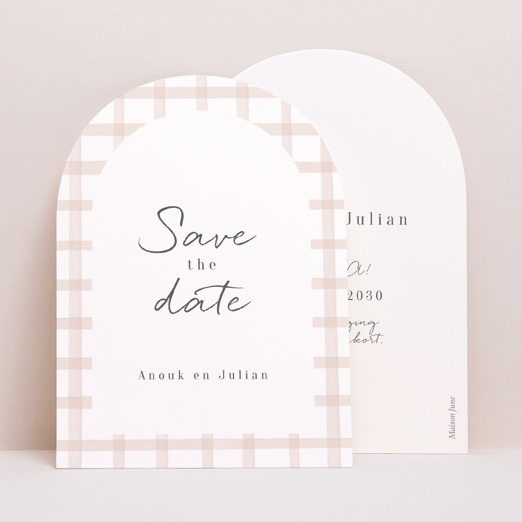 Save the date kaart Huwelijk Kleine boog foto N° 1