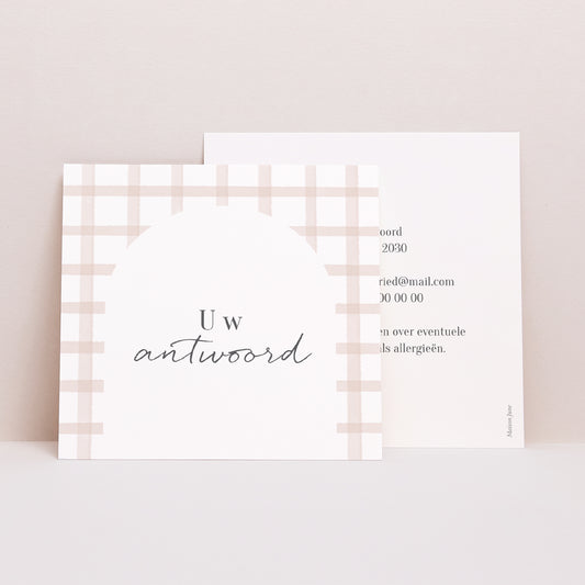 RSVP kaart Huwelijk Vierkant foto