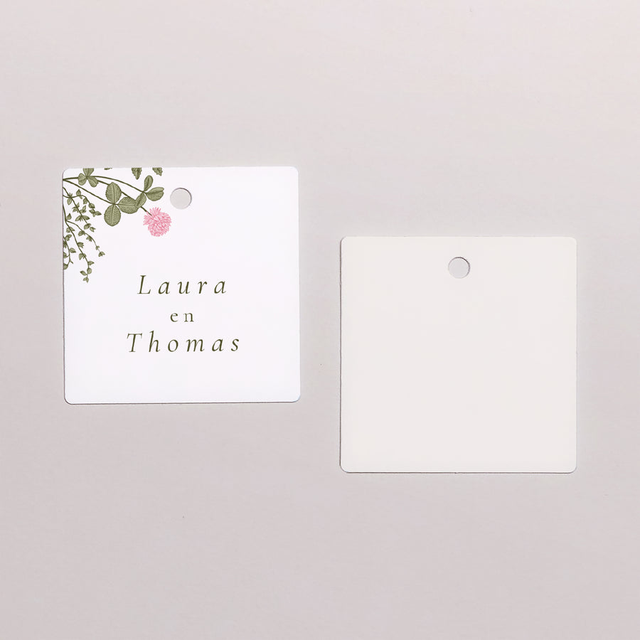 Cadeaulabel Huwelijk Vierkant Vintage kroon foto