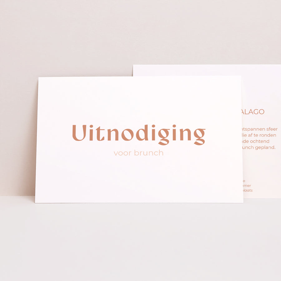 Uitnodigingen Huwelijk Landschap Typo terracotta foto