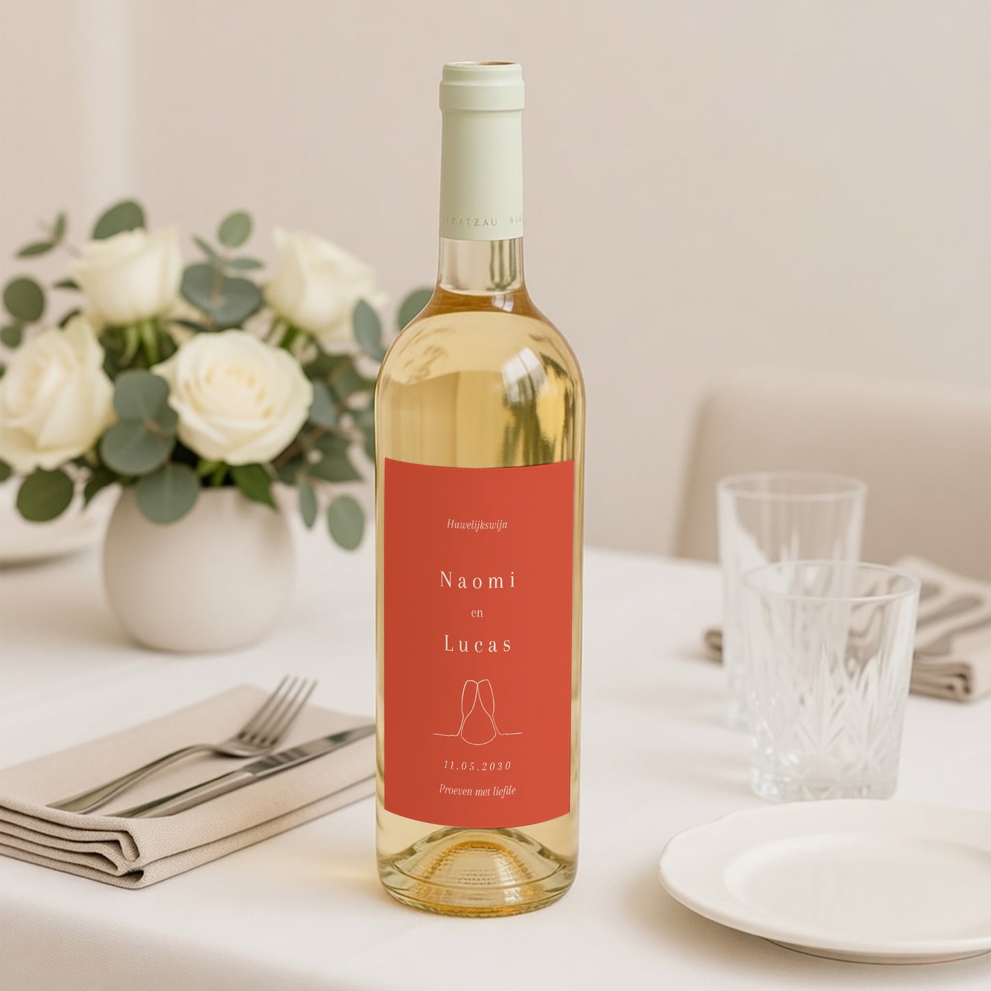 Flesetiket Huwelijk Portret Cornaline foto N° 2