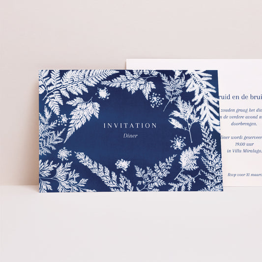 Uitnodigingen Huwelijk Landschap Cyanotype II foto