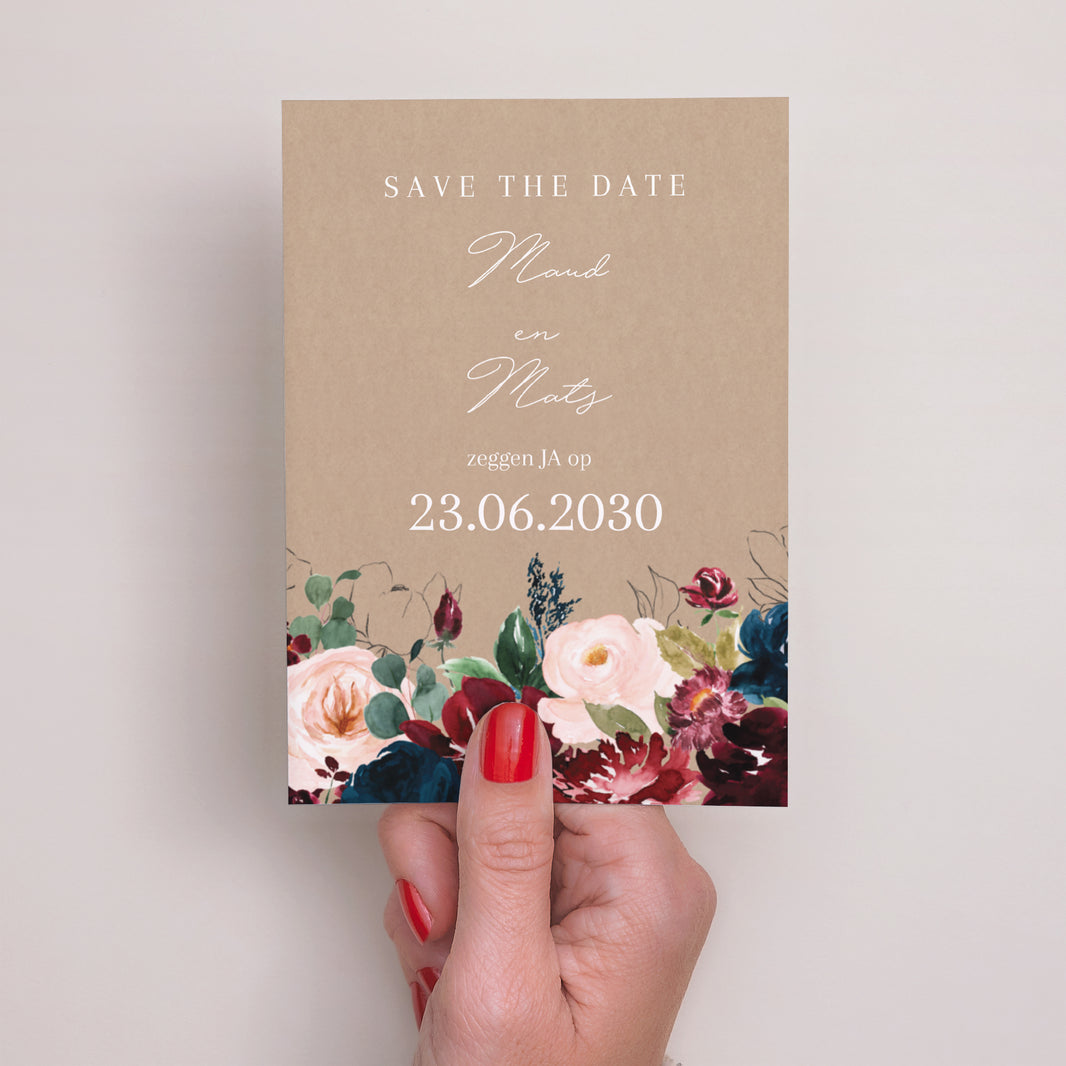 Save the date kaart Huwelijk Portret foto N° 2