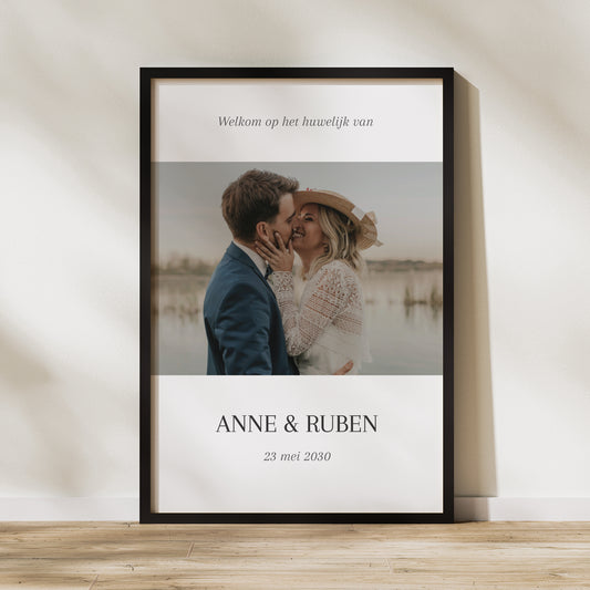 Welkomstbord Huwelijk Portret 60 x 90 cm Ja voor het leven foto