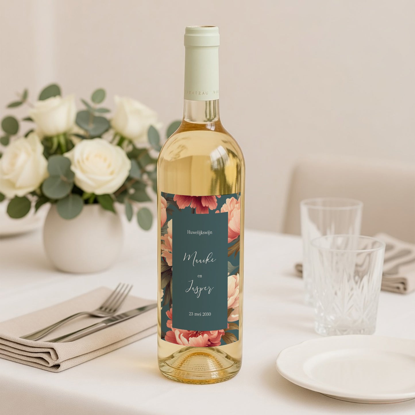 Flesetiket Huwelijk Portret foto N° 2