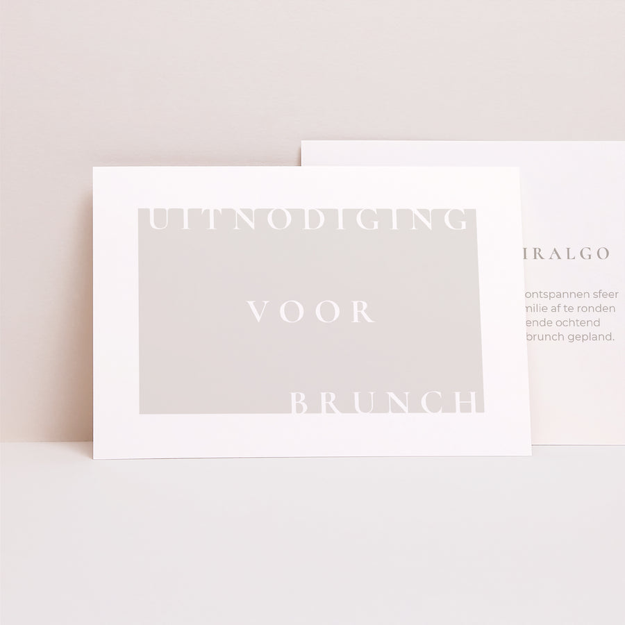 Uitnodigingen Huwelijk Landschap Typo en beige foto