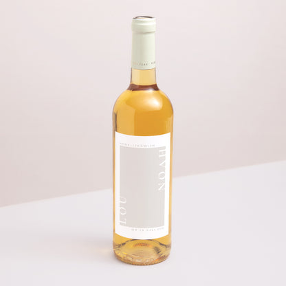 Flesetiket Huwelijk Portret Typo en beige foto N° 1