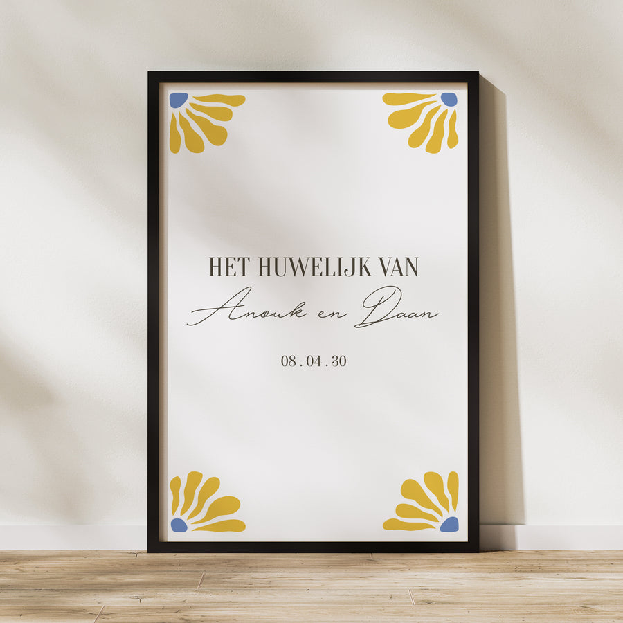 Welkomstbord Huwelijk Portret 60 x 90 cm foto