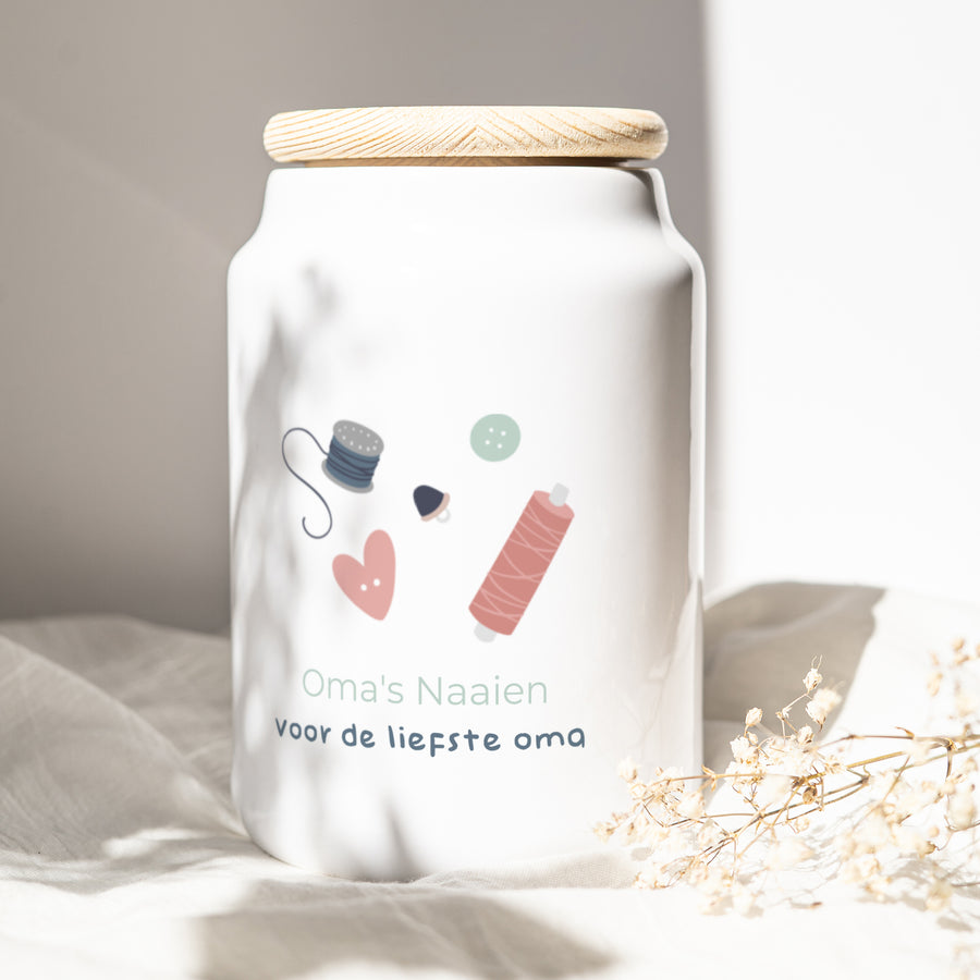 Keramiek pot Objecten 65 cl Naaien met oma foto