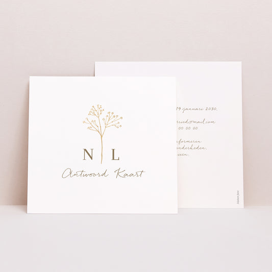 RSVP kaart Huwelijk Vierkant Elegante gypsophile foto