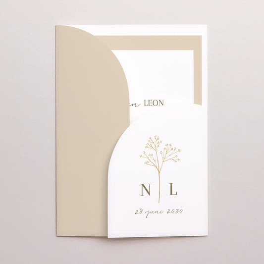 Uitnodigingskaart Huwelijk Map 2 kaarten Elegante gypsophile foto
