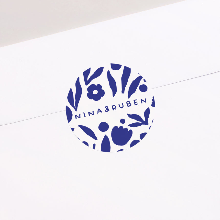 Sticker Huwelijk Cirkel Majorelle blauw foto
