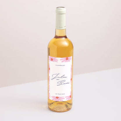 Flesetiket Huwelijk Portret Bloemen pop III foto N° 1