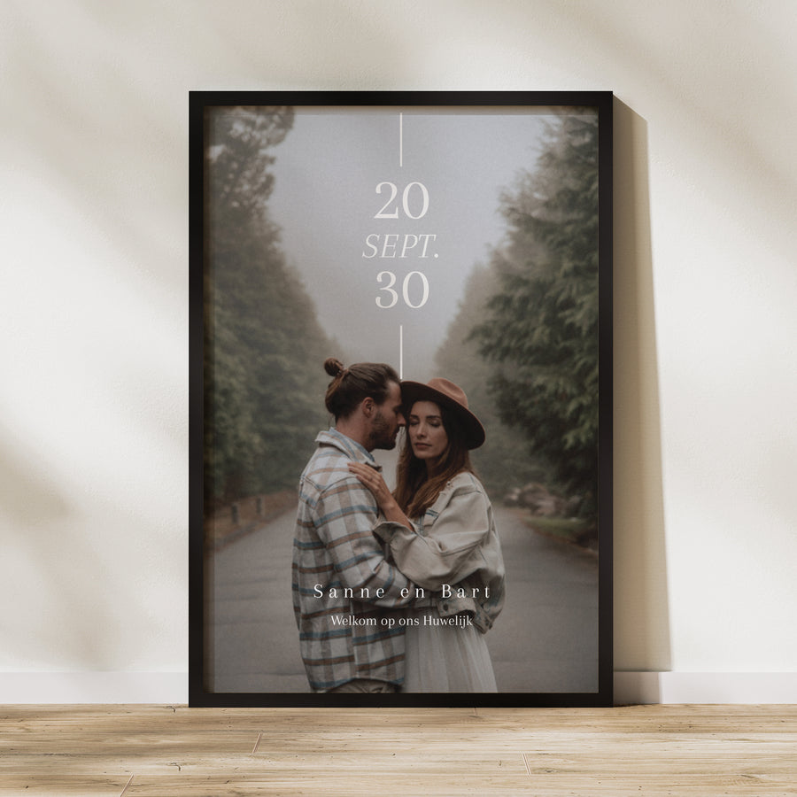 Welkomstbord Huwelijk Portret 60 x 90 cm foto