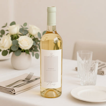 Flesetiket Huwelijk Portret Typo script foto II foto N° 2