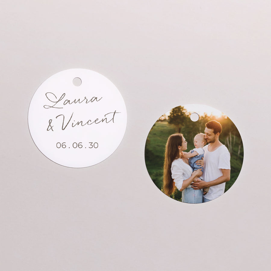 Cadeaulabel Huwelijk Ronde Mama en Papa trouwen II foto