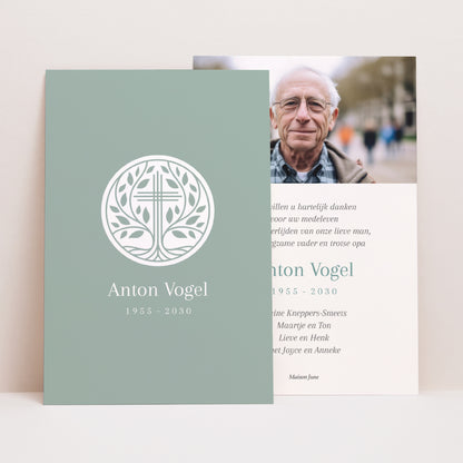 Uitnodigingskaart Overlijden Portret foto N° 1