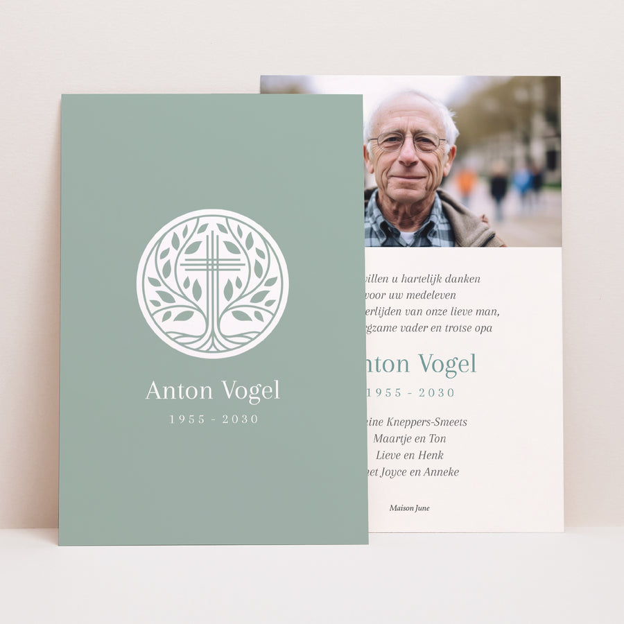Uitnodigingskaart Overlijden Portret foto