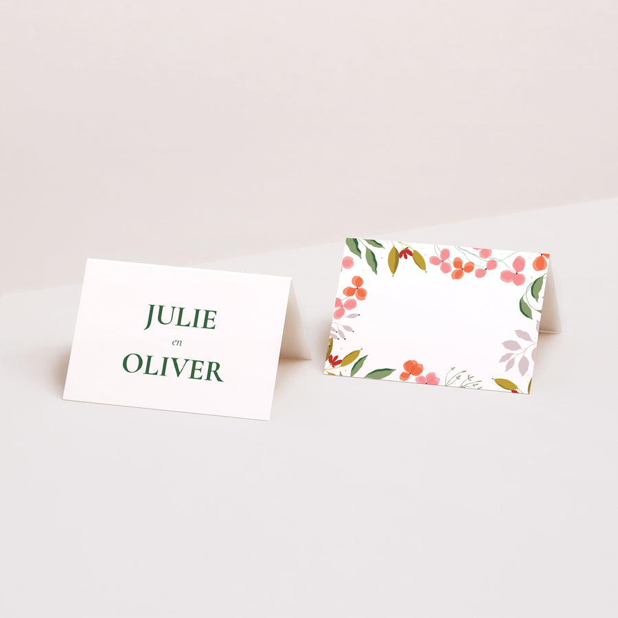 Naamkaartjes Huwelijk 2 luiken Plantenbak III foto