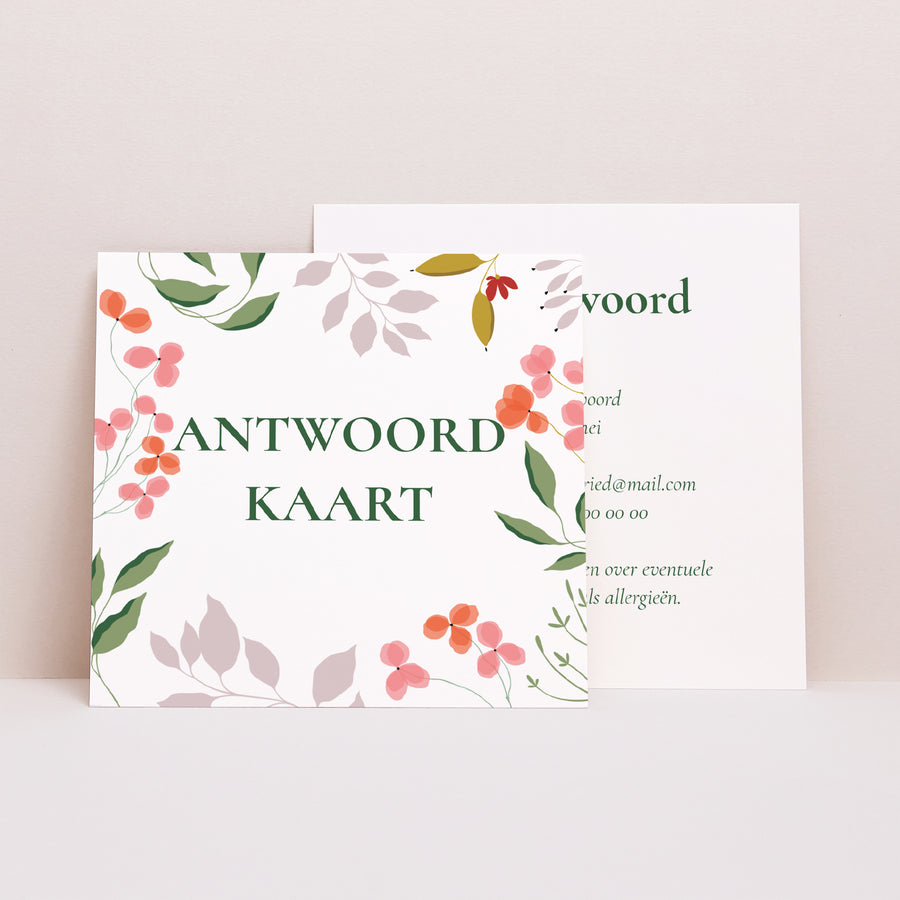 RSVP kaart Huwelijk Vierkant Plantenbak III foto