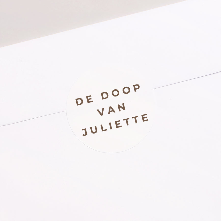 Sticker Doop Cirkel Tekst en foto foto