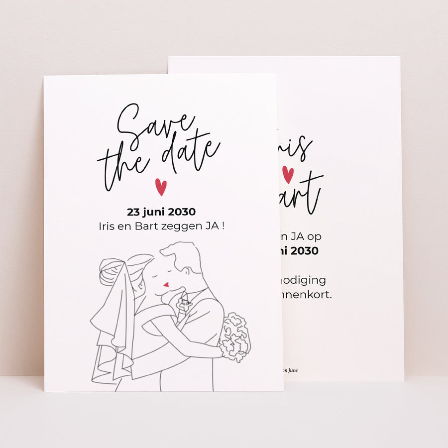 Save the date kaart Huwelijk Portret foto