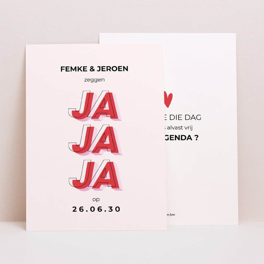 Save the date kaart Huwelijk Portret foto