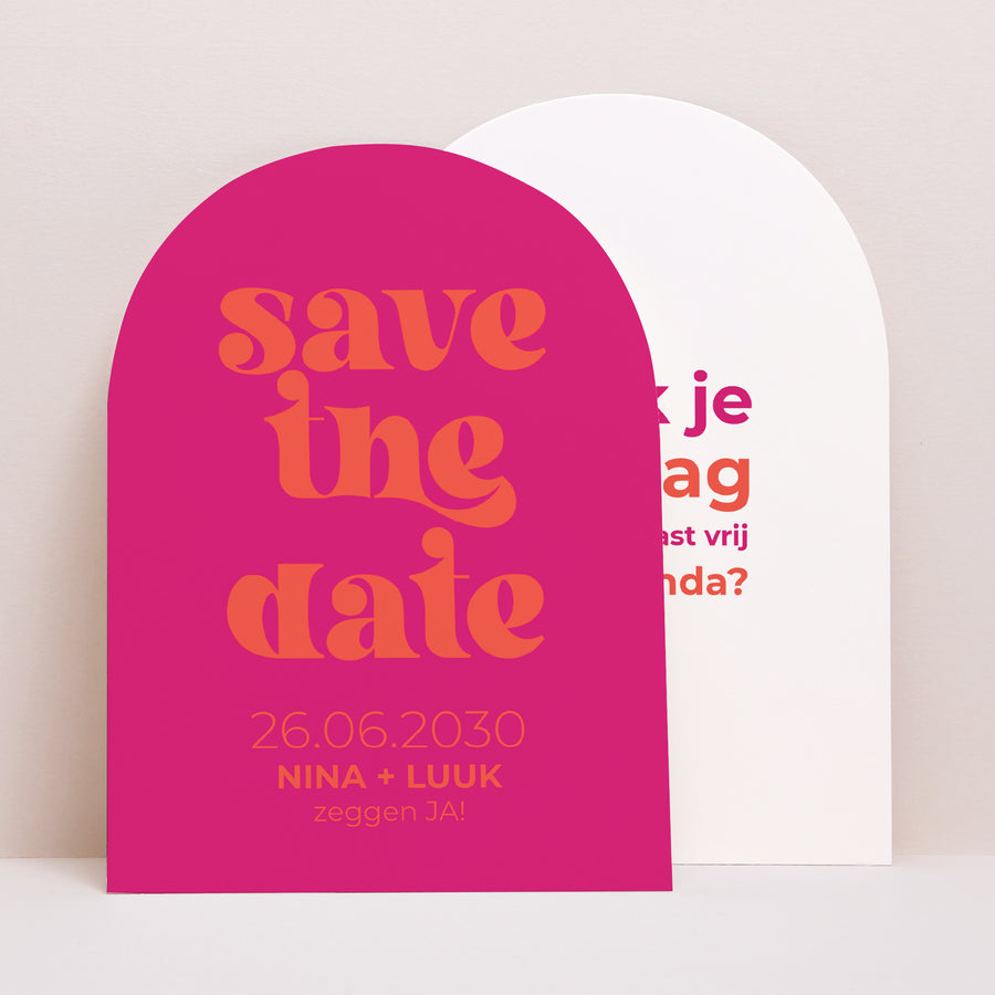 Save the date kaart Huwelijk Kleine boog foto
