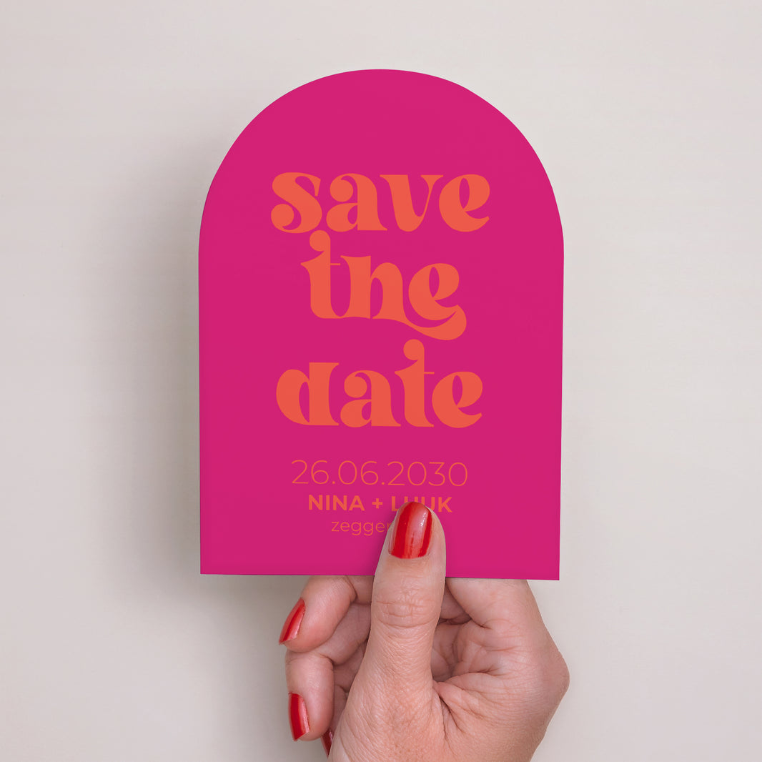 Save the date kaart Huwelijk Kleine boog foto N° 2