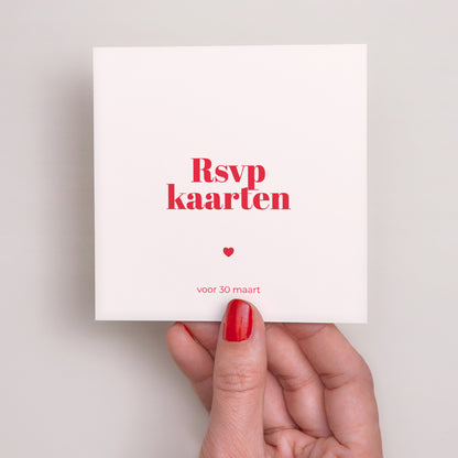 RSVP kaart Huwelijk Vierkant We zeggen ja. foto N° 2