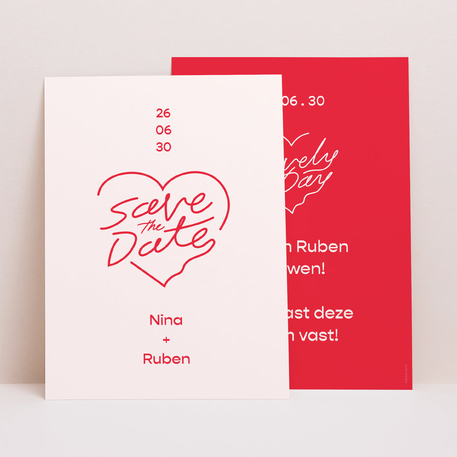 Save the date kaart Huwelijk Portret Prachtige dag schets foto