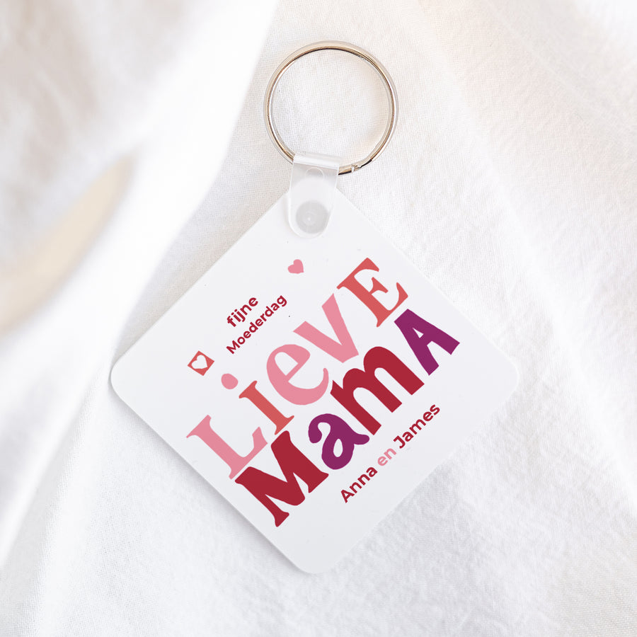 Sleutelhanger Objecten Vierkant Mama lief III foto