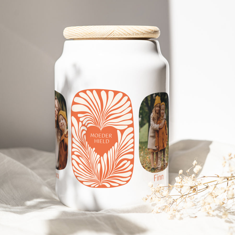 Keramiek pot Objecten 65 cl Amber gebladerte foto