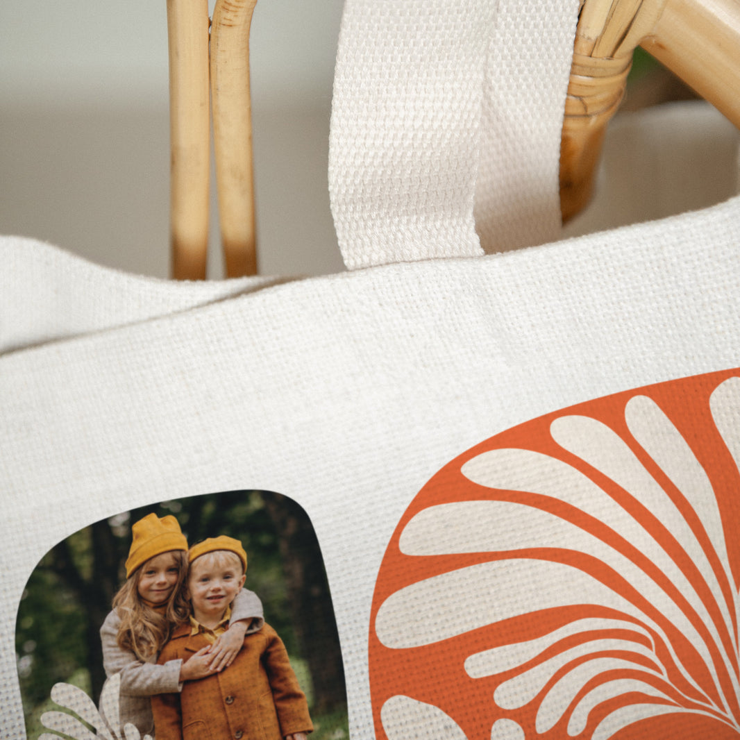 Tote Bag Objecten Handgreep van canvas Amber gebladerte foto N° 3