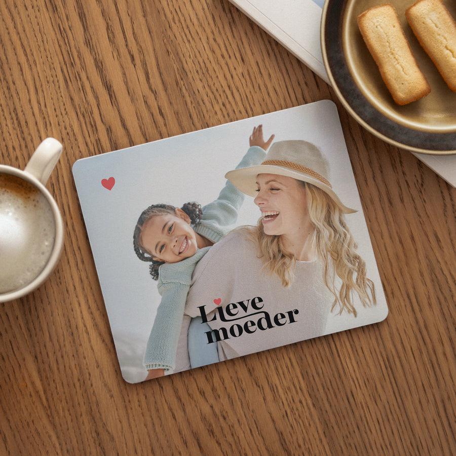 Muismat Objecten Rechthoek Lieve moeder. foto